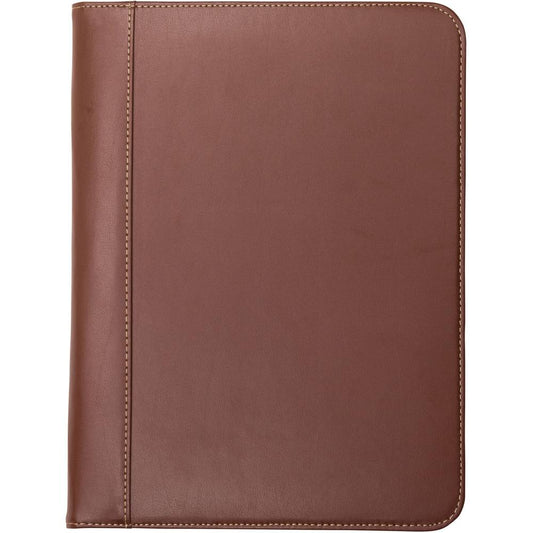 Samsill Letter Pad Folio - 8 1/2" x 11" - Leather - Tan - 1 Each