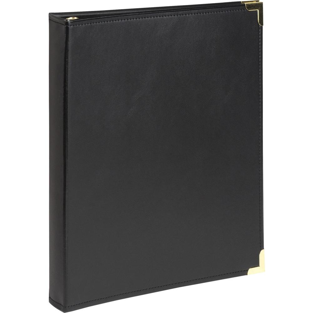 Samsill Classic Collection Executive Presentation Binder - 1/2" Binder Capacity - Letter - 8 1/2" x 11" Sheet Size - 100 Sheet Capacity - 3 x Round Ring Fastener(s) - 2 Internal Pocket(s) - Vinyl, Syn