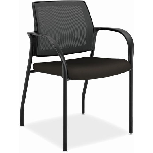 HON Ignition Chair - Espresso Fabric Seat - Black Mesh Back - Black Steel Frame - Espresso - Armrest