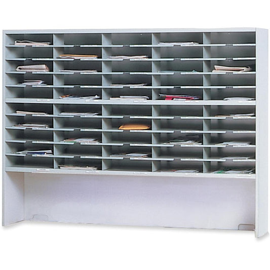 Mayline Mailflow-T-Go Mailroom System - 50 Compartment(s) - 2 Tier(s) - Compartment Size 2.63" x 11.63" x 13.25" - 46.3" Height x 60" Width x 13.3" Depth - Desktop - 30% Recycled - Pebble Gray - Steel