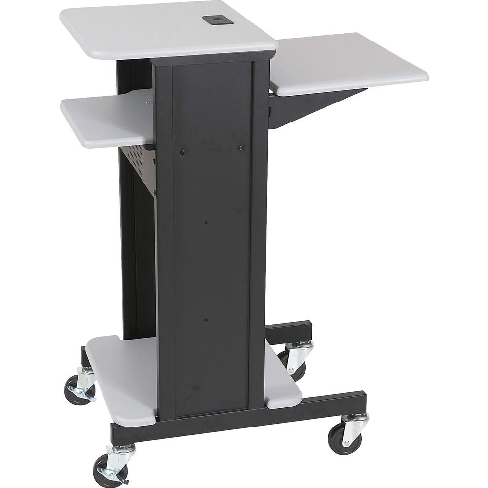 MooreCo 3-Shelf Presentation Cart - 2 x Shelf(ves) - 4.8" Height x 27" Width x 7.2" Depth - Gray