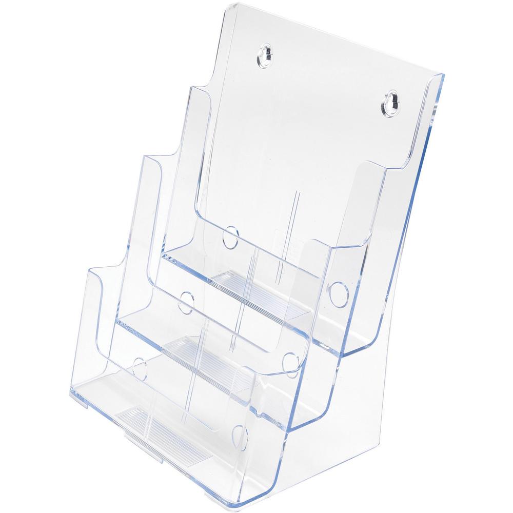 Deflecto Multi-Compartment DocuHolder - 3 Compartment(s) - 3 Tier(s) - 12.6" Height x 9.5" Width x 6.3" Depth - Desktop - Magazine Size - Clear - Plastic - 1 Each