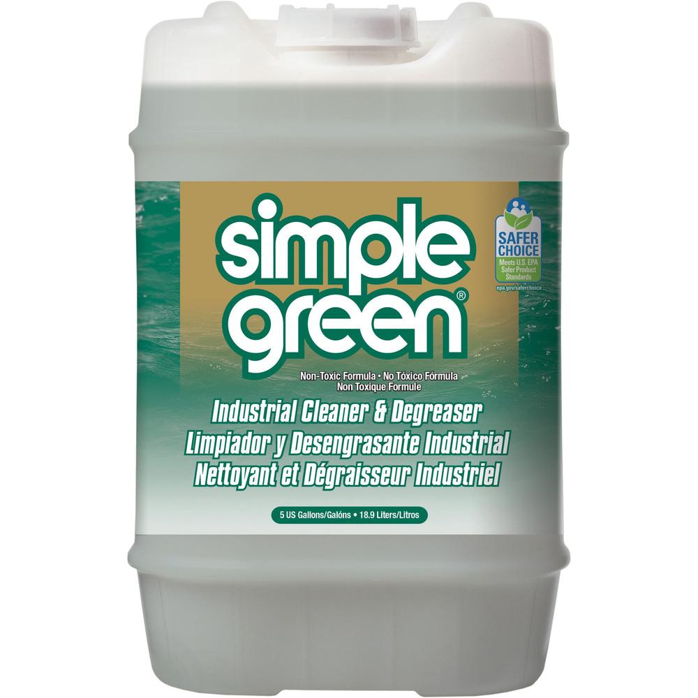 Simple Green Industrial Cleaner/Degreaser - Concentrate - 640 fl oz (20 quart) - Original Scent - 1 Each - Non-toxic, Non-abrasive, Non-flammable, Pleasant Scent - White