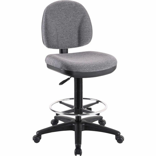 Lorell Pneumatic Adjustable Multi-task Stool - Gray Seat - Gray - 1 Each