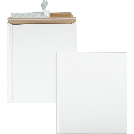 Quality Park Sturdy Fiberboard Photo Mailers - Board - 12 3/4" Width x 15" Length - Self-sealing - Fiberboard - 25 / Box - White