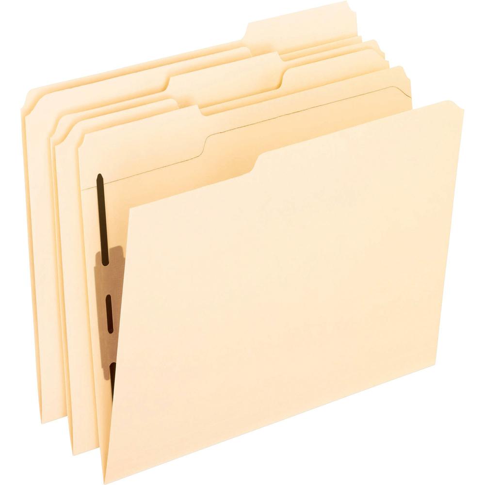 Pendaflex 1/3 Tab Cut Letter Recycled Fastener Folder - 8 1/2" x 11" - 2 Fastener(s) - 2" Fastener Capacity for Folder - Top Tab Location - Assorted Position Tab Position - Manila - Manila - 10% Recyc