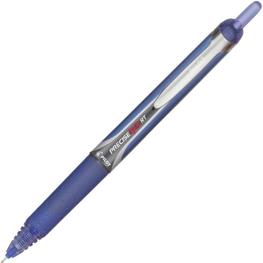 Pilot Precise V5 RT Extra-Fine Premium Retractable Rolling Ball Pens - Extra Fine Pen Point - 0.5 mm Pen Point Size - Needle Pen Point Style - Refillable - Retractable - Blue Water Based Ink - Blue Ba