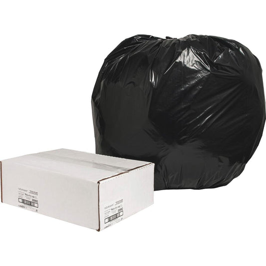 Nature Saver Black Low-density Recycled Can Liners - Extra Large Size - 56 gal Capacity - 43" Width x 48" Length - 1.25 mil (32 Micron) Thickness - Low Density - Black - Plastic - 100/Carton - Cleanin