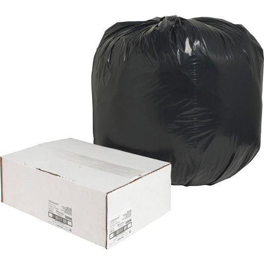 Nature Saver Black Low-density Recycled Can Liners - Large Size - 45 gal Capacity - 40" Width x 46" Length - 1.65 mil (42 Micron) Thickness - Low Density - Black - Plastic - 100/Carton - Cleaning Supp