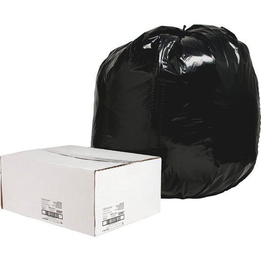 Nature Saver Black Low-density Recycled Can Liners - Extra Large Size - 56 gal Capacity - 43" Width x 48" Length - 1.65 mil (42 Micron) Thickness - Low Density - Black - Plastic - 100/Carton - Cleanin