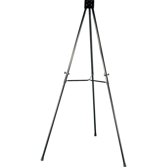 Lorell Telescoping Aluminum Easel - 34" (2.8 ft) Width x 66" (5.5 ft) Height - Aluminum Surface - Black Frame - Foldable - 1 Each