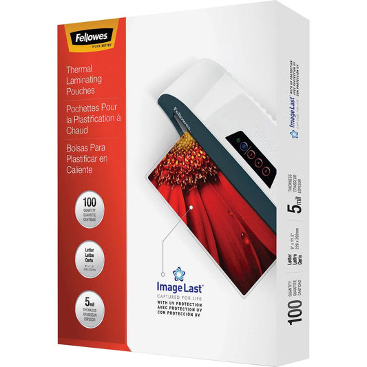 Fellowes Letter-Size Laminating Pouches - Sheet Size Supported: Letter 9" Width x 11.50" Length - Laminating Pouch/Sheet Size: 9" Width5 mil Thickness - Type G - Glossy - for Document, Letter - Durabl