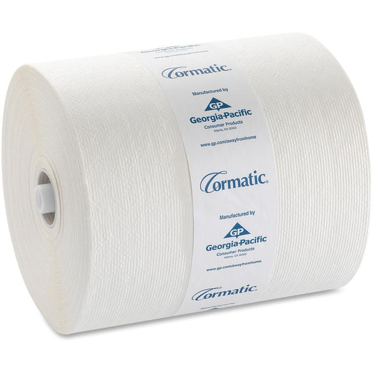 Cormatic Paper Towel Rolls - 1 Ply - 900 Sheets/Roll - White - Absorbent, Durable, Soft - For Office Building, Healthcare, Food Service - 6 / Carton