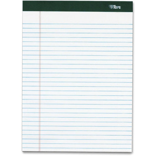 TOPS Double Docket Legal Pad - 100 Sheets - Double Stitched - 16 lb Basis Weight - 8 1/2" x 11 3/4" - 1.76" x 11.8" x 8.5" - White Paper - Heavyweight, Perforated, Rigid, Acid-free, Tear Resistant, Un