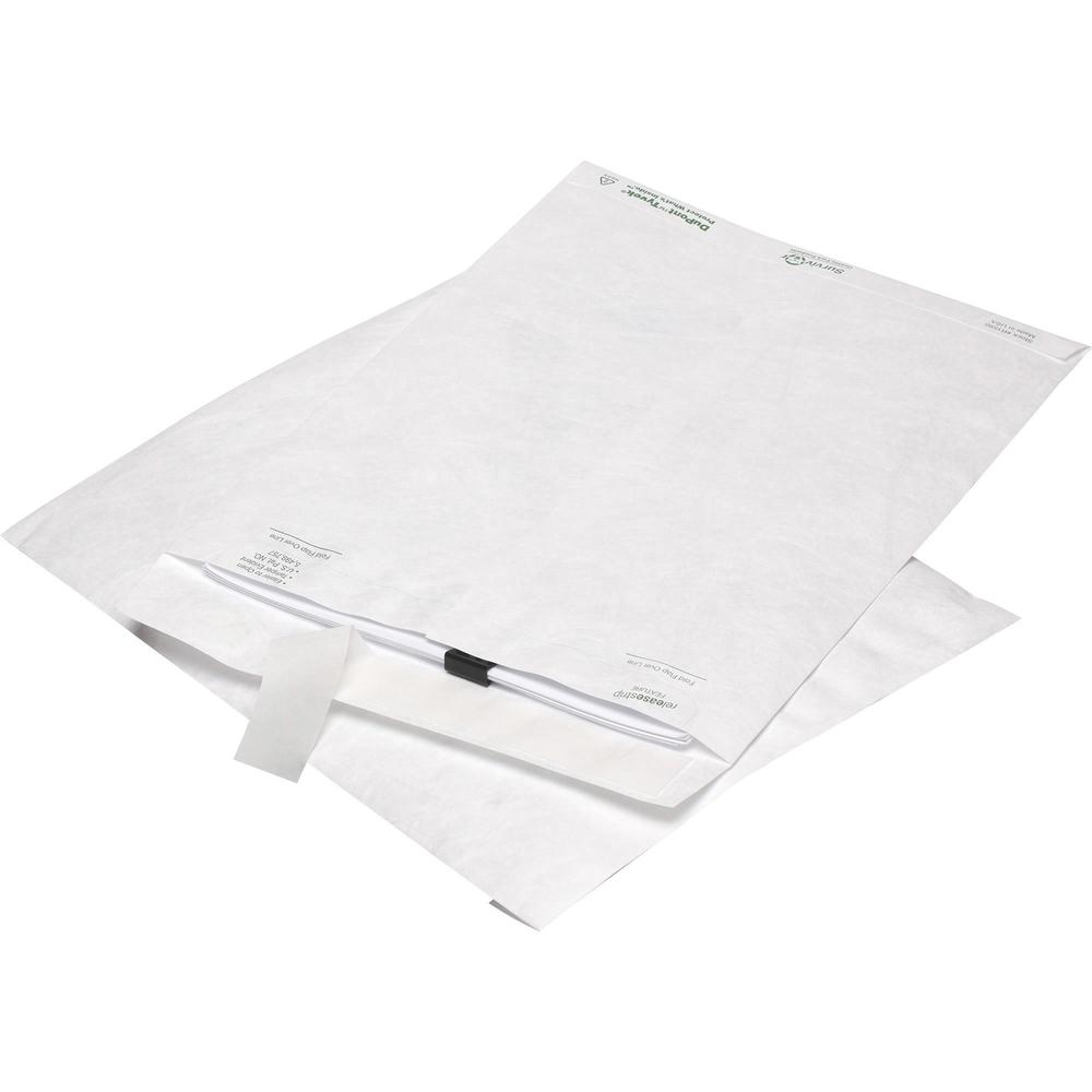 Survivor&reg; 9 x12 DuPont Tyvek Leather Texture Catalog Mailers with Self-Seal Closure - Catalog - #90 - 9" Width x 12" Length - 14 lb - Peel & Seal - Tyvek - 50 / Box - White