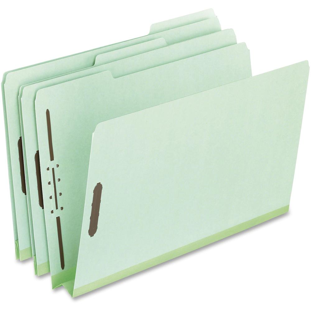 Pendaflex Pressboard Folders with Fastener - 8 1/2" x 11" - 2" Expansion - 2 Fastener(s) - Top Tab Location - Assorted Position Tab Position - Pressboard - Green - 60% Recycled - 25 / Box