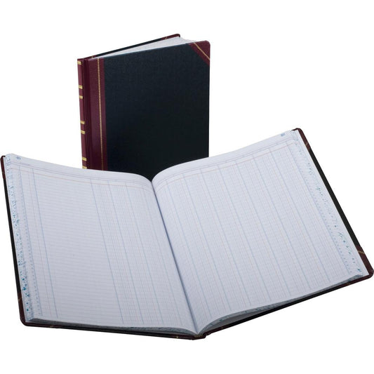 Boorum & Pease Boorum B&P 1602 1/2 Series Bound Columnar Book - 75 Sheet(s) - Thread Sewn - 9.87" x 11.93" Sheet Size - 12 Columns per Sheet - White Sheet(s) - Red, Blue Print Color - Black, Red Cover