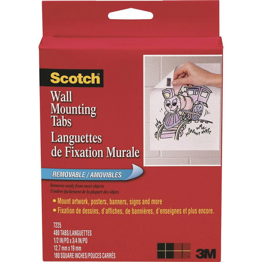 Scotch Wall Mounting Tab - 0.75" Length x 0.50" Width - Synthetic - 125 mil - Open-cell Foam Backing - For Mounting Artwork, Sign, Multi Surface, Mount Picture/Poster, Mounting Document - 1 / Pack