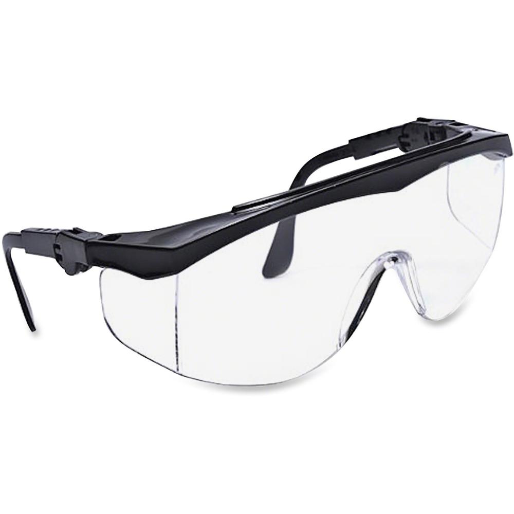 MCR Safety Tomahawk Adjustable Safety Glasses - Ultraviolet Protection - Clear - Black Frame - Adjustable - 1 / Each