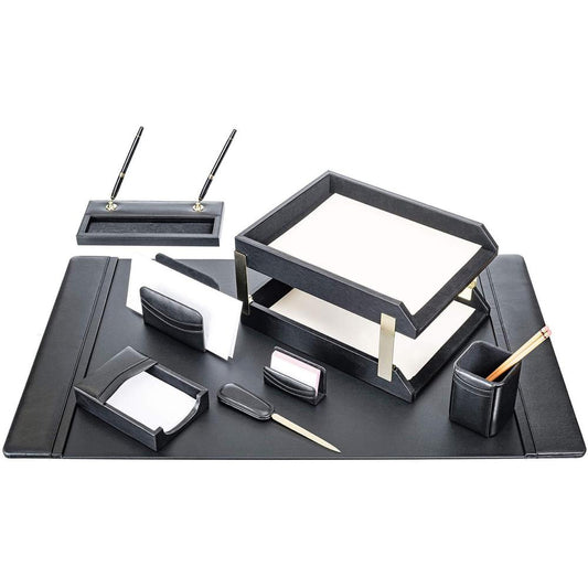 Dacasso Leather 10-Piece Desk Set - 1 Each