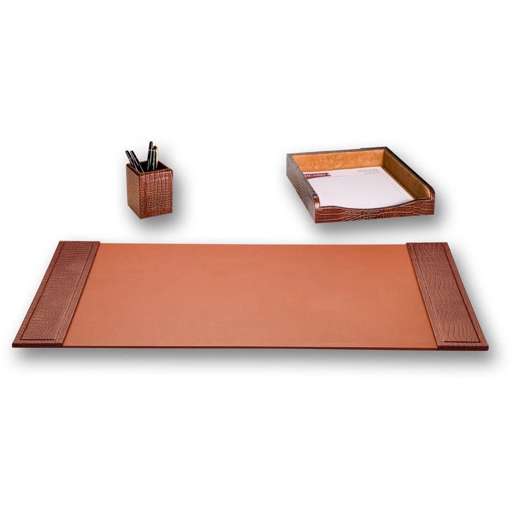 Dacasso Desk Pad - Rectangular - 34" Width x 20" Depth - Leather - Brown