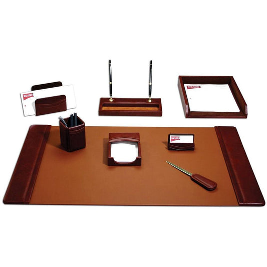 Dacasso Mocha Leather 8-Piece Desk Pad Kit - 1 Each