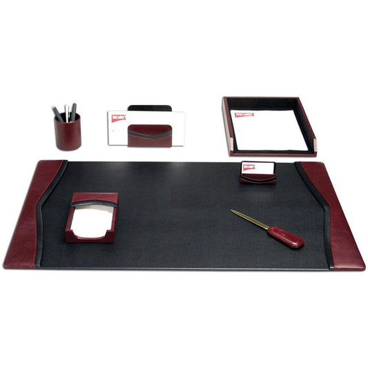 Dacasso Two-Toned Leather 7-Piece Desk Pad Kit - 1 Each