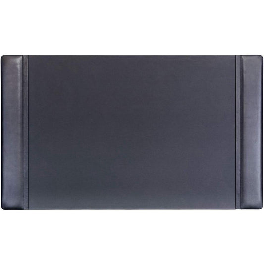 Dacasso Side-Rail Desk Pad - 34" Width x 20" Depth - Felt Backing - Leather - Black