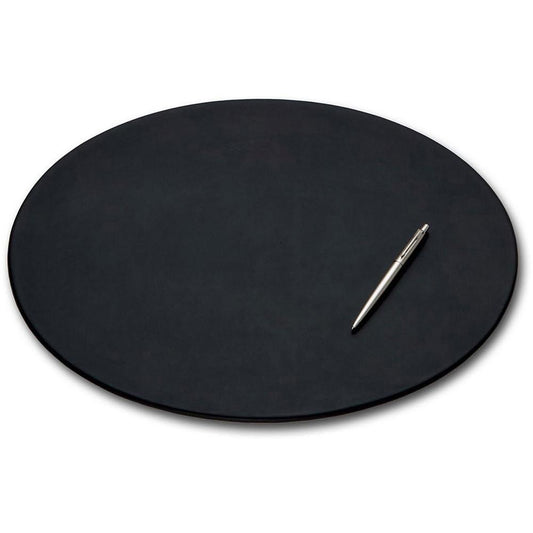 Dacasso Oval Conference Pad - 17" Width x 14" Depth - Felt Backing - Leather - Black