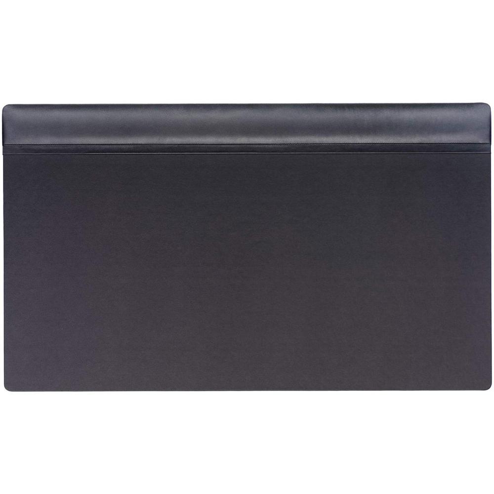 Dacasso Top Rail Desk Pad - 34" Width x 20" Depth - Felt Black Backing - Leather - Black