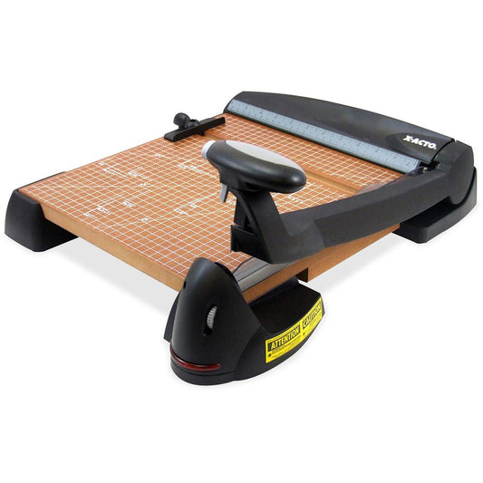 Elmer's X-ACTO 12" Blade Wood Base Laser Trimmer - Cuts 12Sheet - 12" Cutting Length - 15" Height x 18.3" Width - Wood Base, Steel Blade - Black