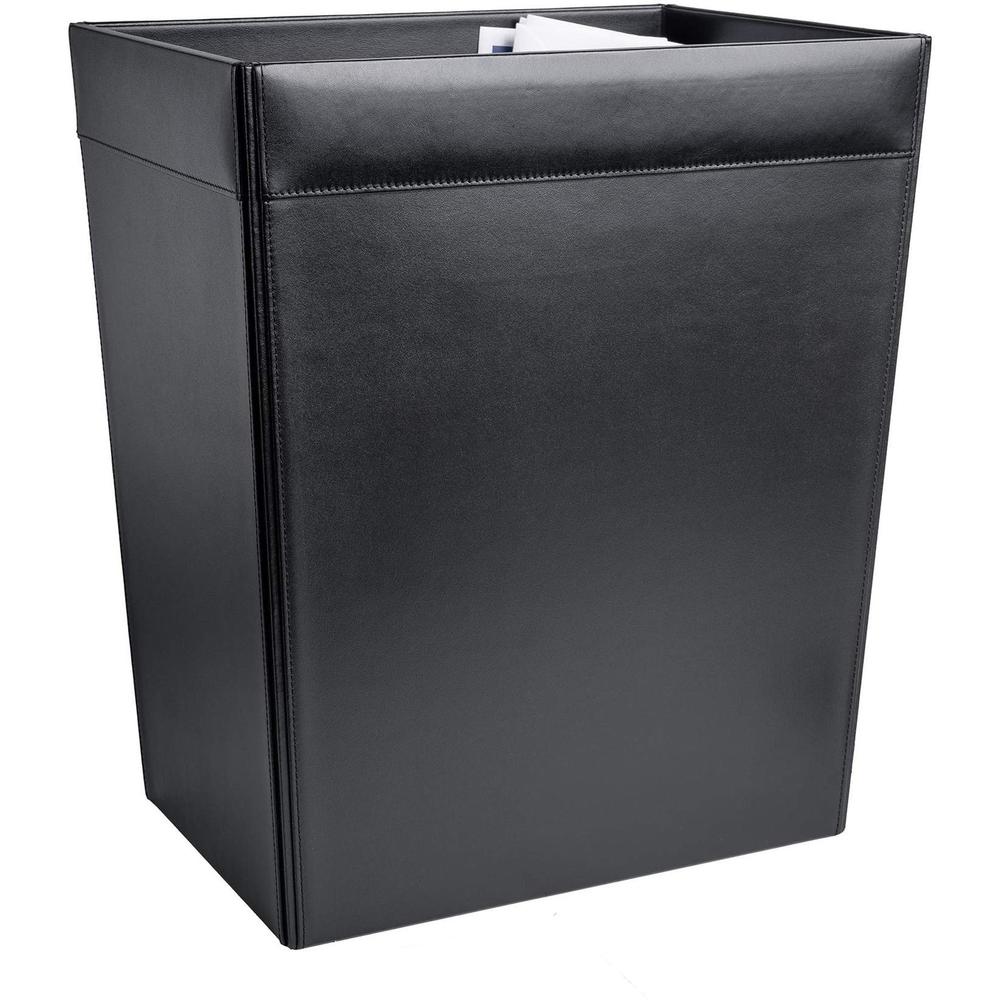 Dacasso Hide Away Calendar Holder - 3.5" x 6" - Leather - Black