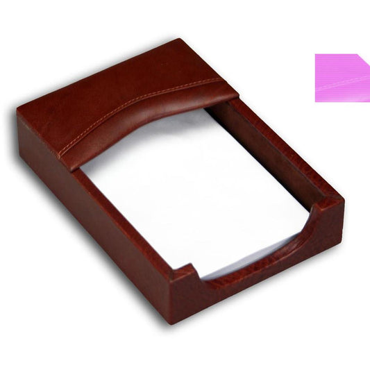 Dacasso Memo Holder - 1.38" x 4.75" - Leather - Mocha