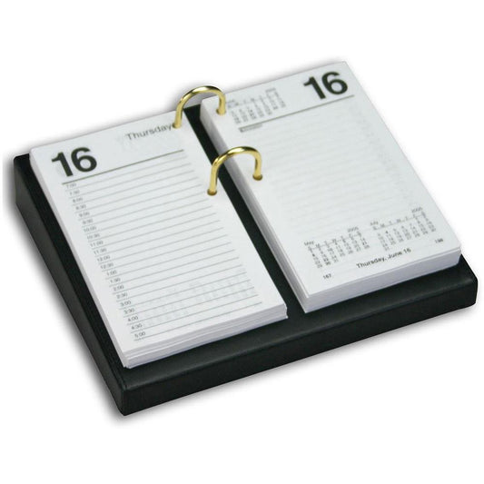 Dacasso Calender Holder - 3.5" x 6" - Leather - Black