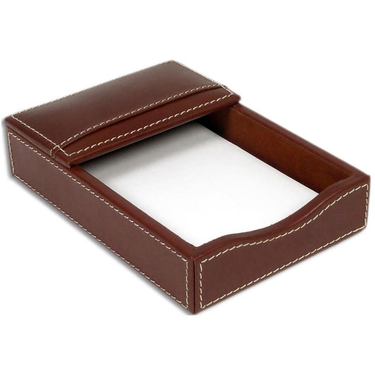 Dacasso Rustic Leather Double Legal-Size Trays - 1.8" x 4.8" x 7" x - Leather - 1 Each - Brown