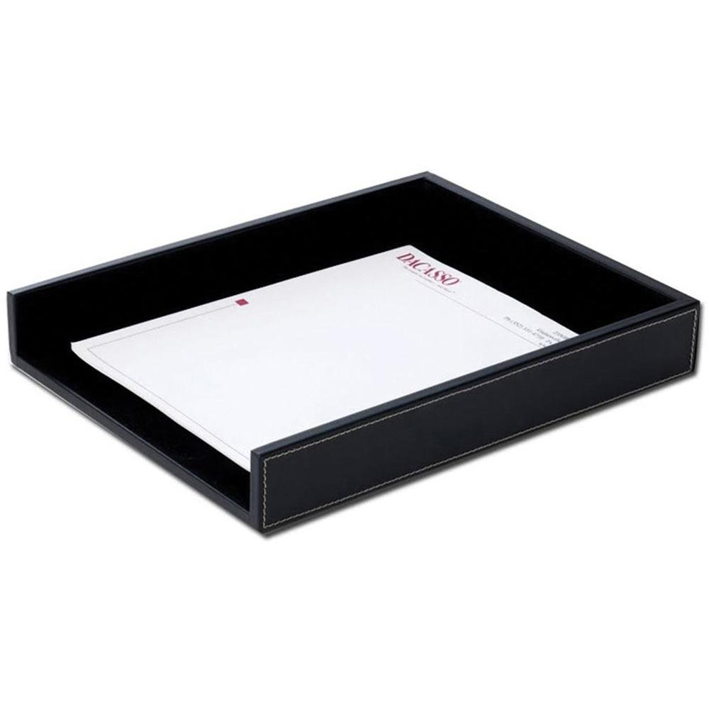 Dacasso Single Front Load Tray - 2" x 10.6" - Leather - Black