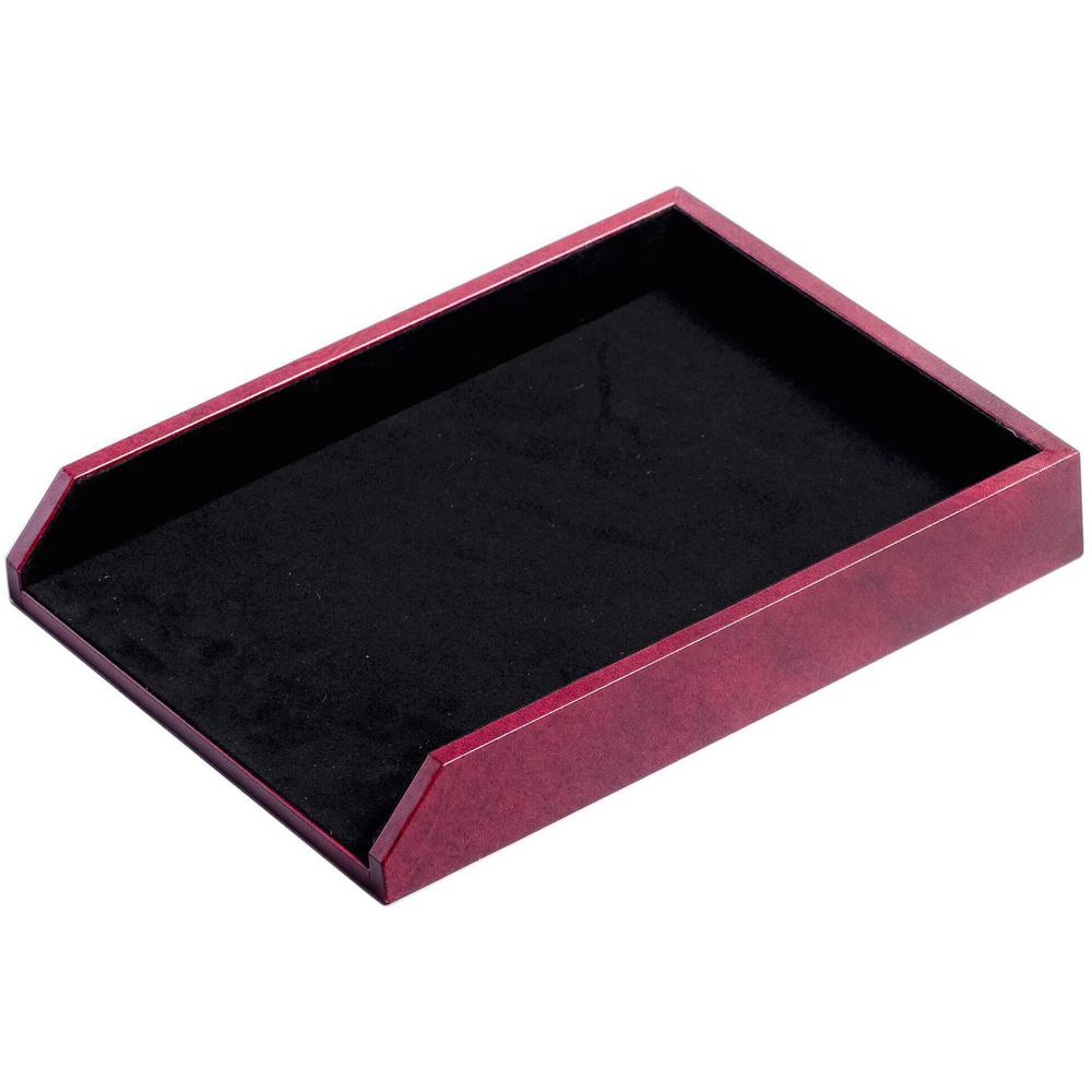 Dacasso Single Letter / Legal Front Load Tray - 2" x 10.5" - Leather - Burgundy