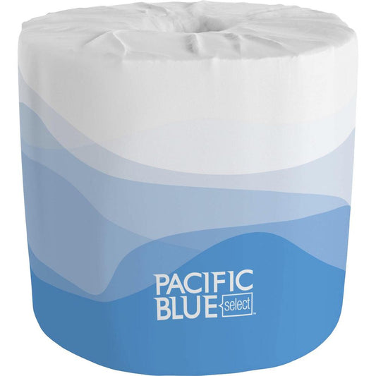 Pacific Blue Select Standard-Roll Embossed Toilet Paper - 2 Ply - 4" x 4.05" - 550 Sheets/Roll - White - Perforated, Absorbent, Durable, Soft - For Restroom - 40 / Carton