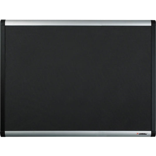 Lorell Black Mesh Fabric Covered Bulletin Boards - 48" Height x 72" Width - Fabric Surface - Black Anodized Aluminum Frame - 1 Each