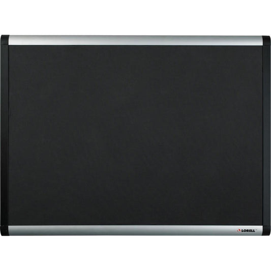 Lorell Black Mesh Fabric Covered Bulletin Boards - 36" Height x 48" Width - Fabric Surface - Black Anodized Aluminum Frame - 1 Each