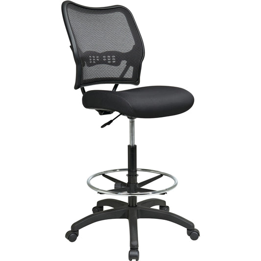 Office Star Air Grid Mesh Back Drafting Chair - Mesh Seat - Mesh Back - 5-star Base - Black - 20" Seat Width x 19.75" Seat Depth - 21.3" Width x 25.5" Depth x 51" Height