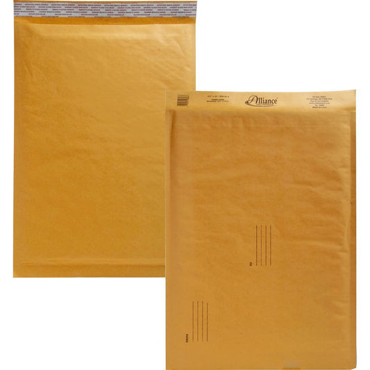 Alliance Rubber Kraft Bubble Mailers - Bubble - #6 - 12 1/2" Width x 19" Length - Peel & Seal - Paper - 25 / Carton - Kraft