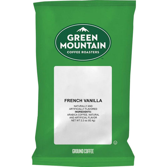 Green Mountain Coffee Ground French Vanilla Ground Coffee - 2.2 oz Per Packet - 50 Packet - 50 / Carton