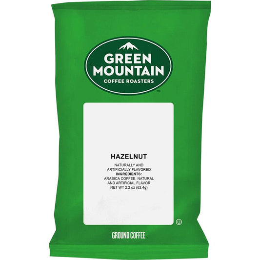 Green Mountain Coffee Ground Hazelnut Light Roast Ground Coffee - Light/Mild - 2.2 oz Per Packet - 50 Packet - 50 / Carton