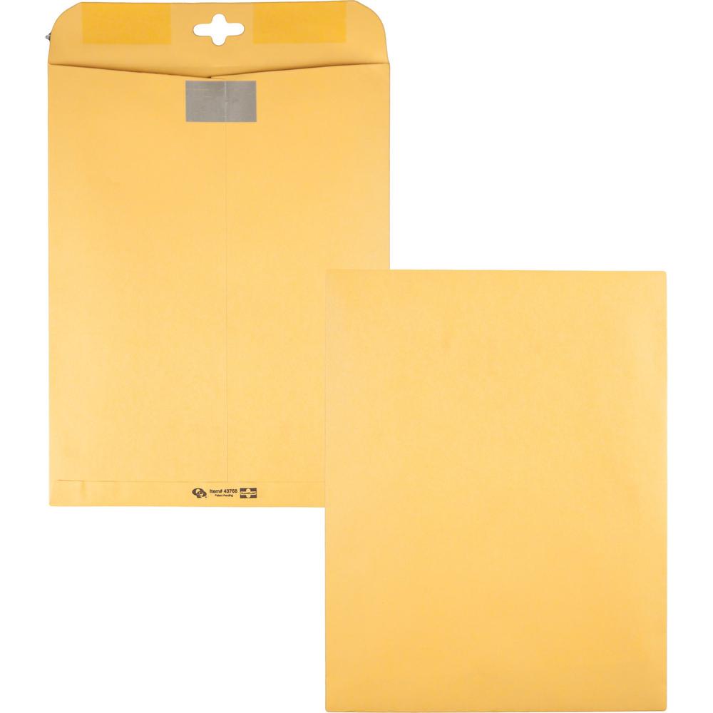 Quality Park 10 x 13 Postage Saving ClearClasp Envelopes with Reusable Redi-Tac&trade; Closure - Clasp - 10" Width x 13" Length - 28 lb - Clasp - 100 / Box - Manila