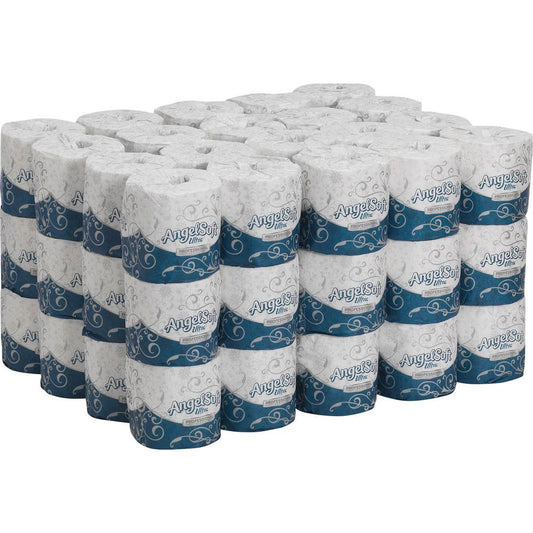 Angel Soft Ultra Professional Series Embossed Toilet Paper - 2 Ply - 4.05" x 4.50" - 400 Sheets/Roll - White - Soft, Septic Safe, Absorbent - For Restroom - 60 / Carton