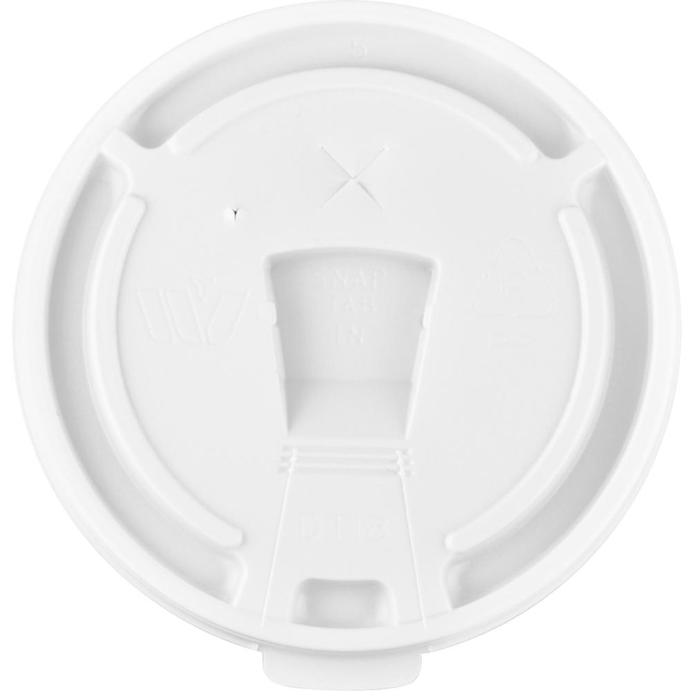 Genuine Joe 12oz-24oz Hot/Cold Foam Cup Lids - 10 / Carton - 100 Per Pack - White