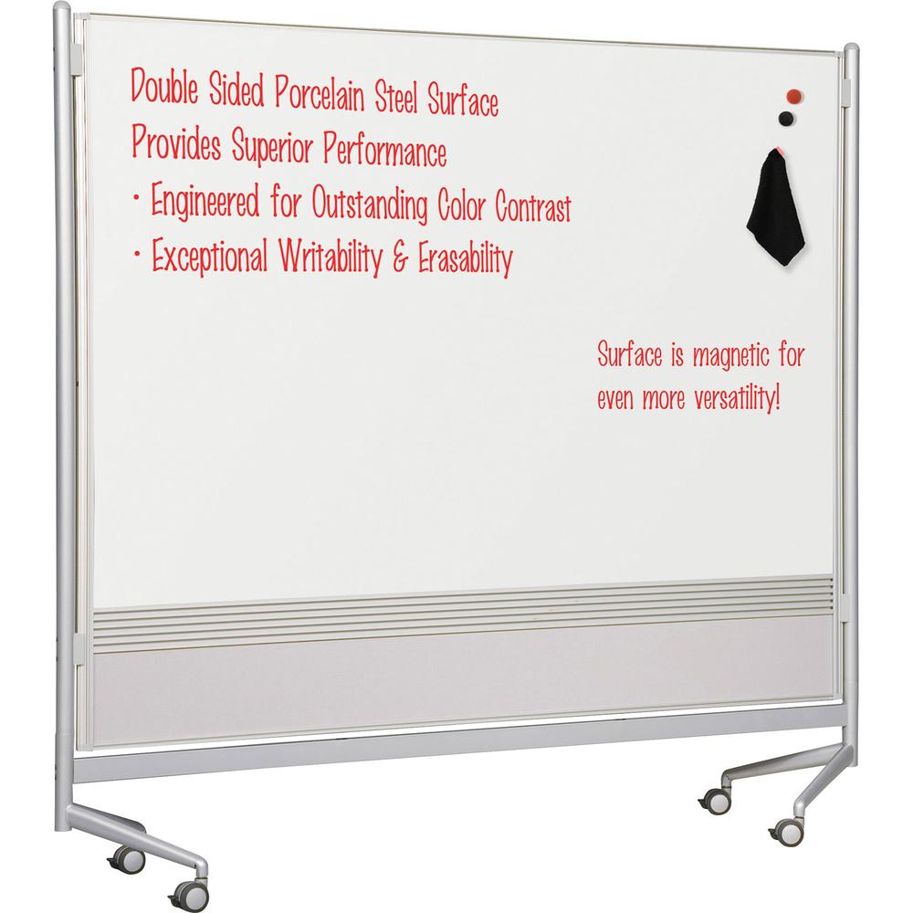 Mobile Dry-erase Double-sided Partition - 76" (6.3 ft) W x 74" (6.2 ft) H