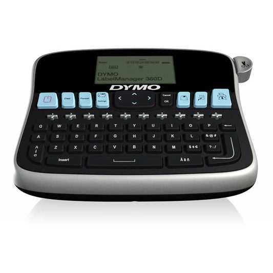 Dymo 360D LabelManager LabelMaker - Label - 0.24" , 0.35" , 0.47" , 0.75" - LCD Screen - Battery - 1 Batteries Supported - Lithium Ion (Li-Ion) - Battery Included - Silver - Auto Power Off, QWERTY, Un