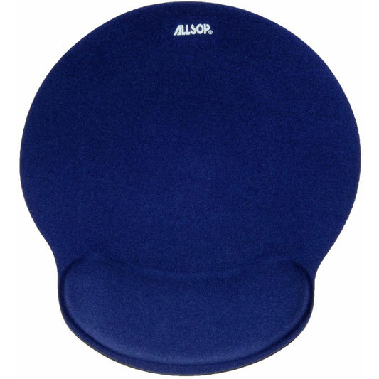 Allsop ComfortFoam Memory Foam Mouse Pad with Wrist Rest - 1" x 9" x 10" Dimension - Blue - Memory Foam - Stress Resistant - 1 Pack - Mouse